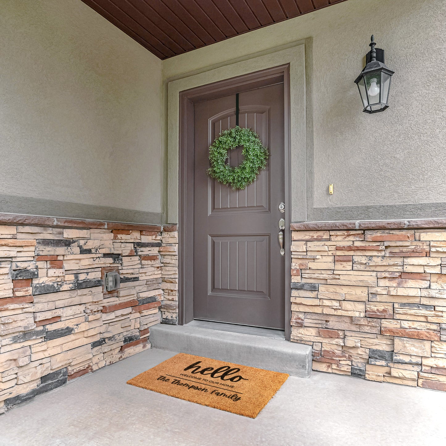 Custom Outdoor Housewarming Gift, Personalized Family Name Mat, Wedding Gift, Welcome Mat - Trails & Tails Supply Co.