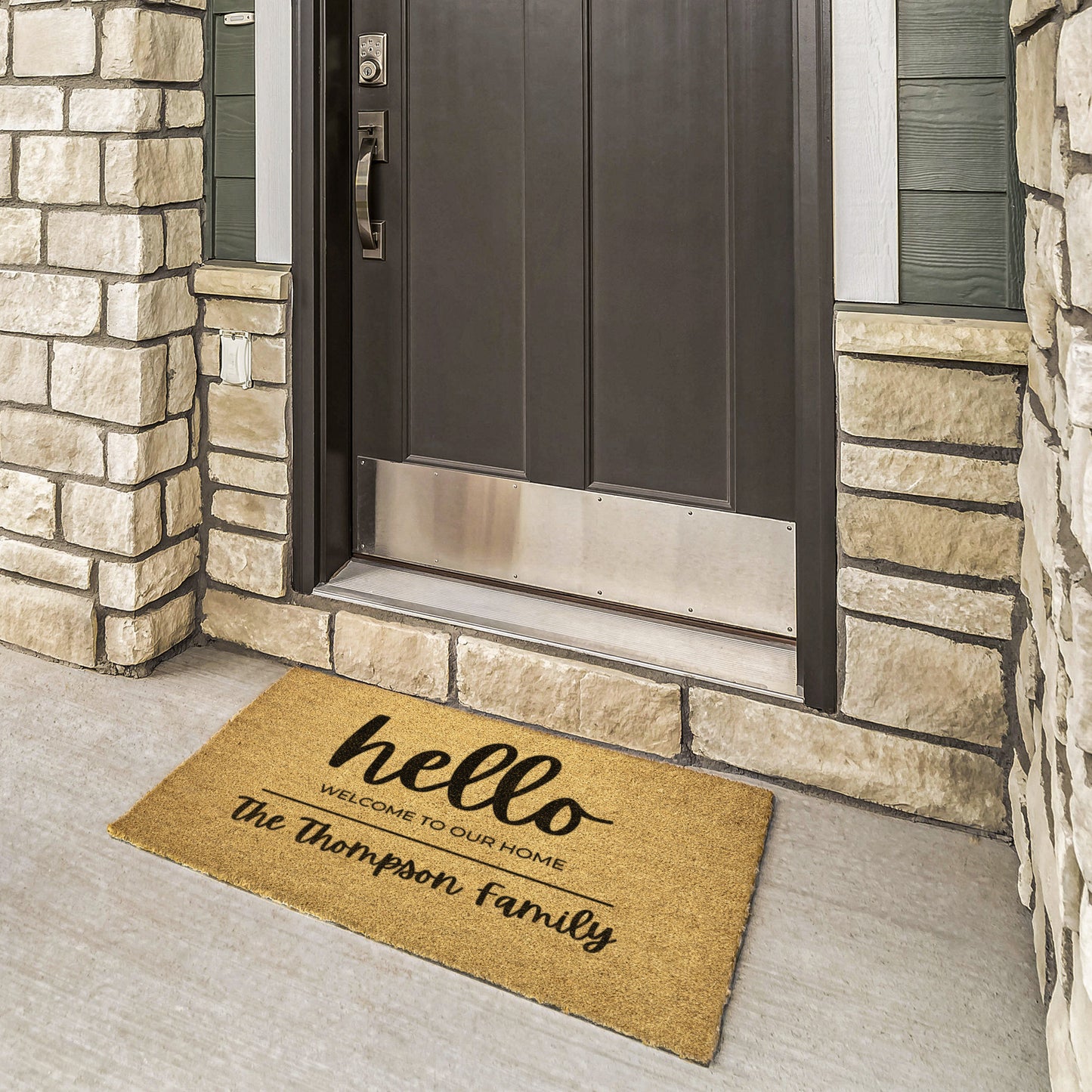 Custom Outdoor Housewarming Gift, Personalized Family Name Mat, Wedding Gift, Welcome Mat - Trails & Tails Supply Co.