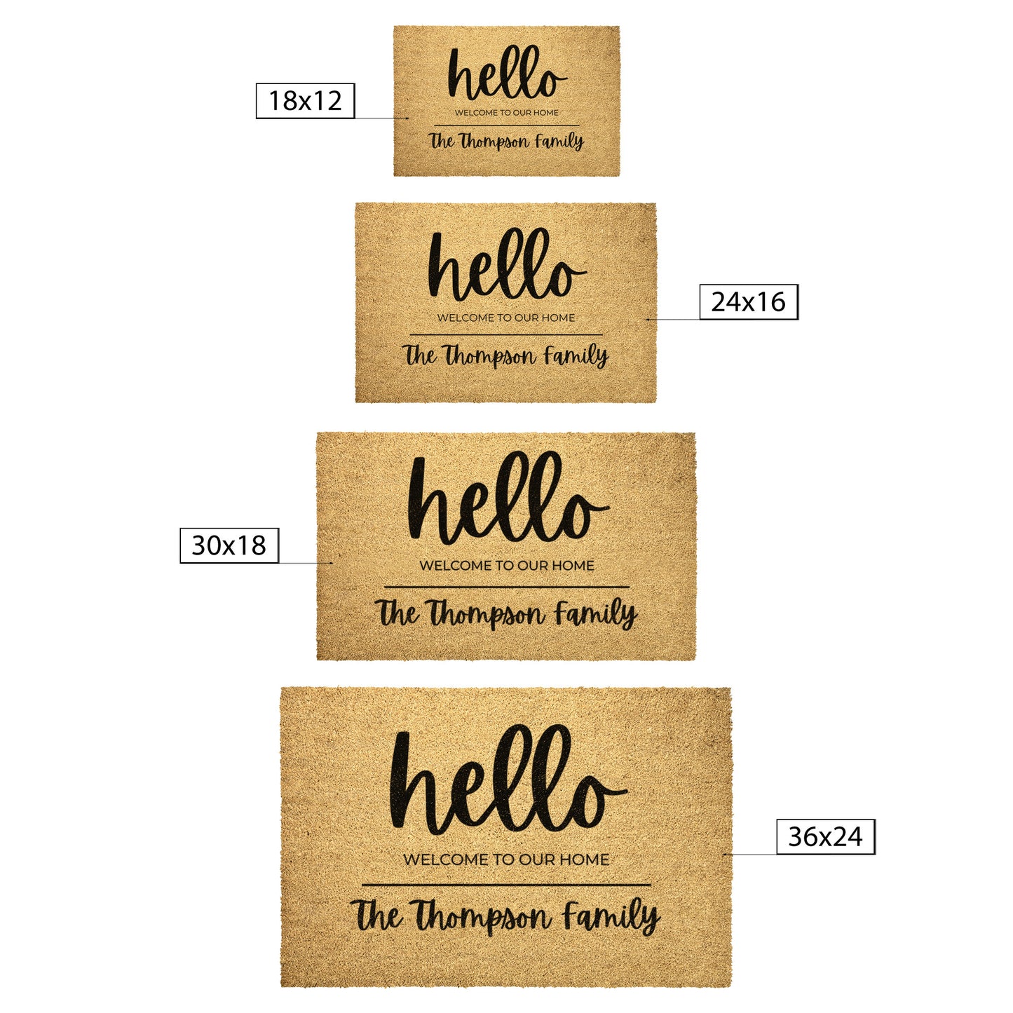 Custom Outdoor Housewarming Gift, Personalized Family Name Mat, Wedding Gift, Welcome Mat - Trails & Tails Supply Co.