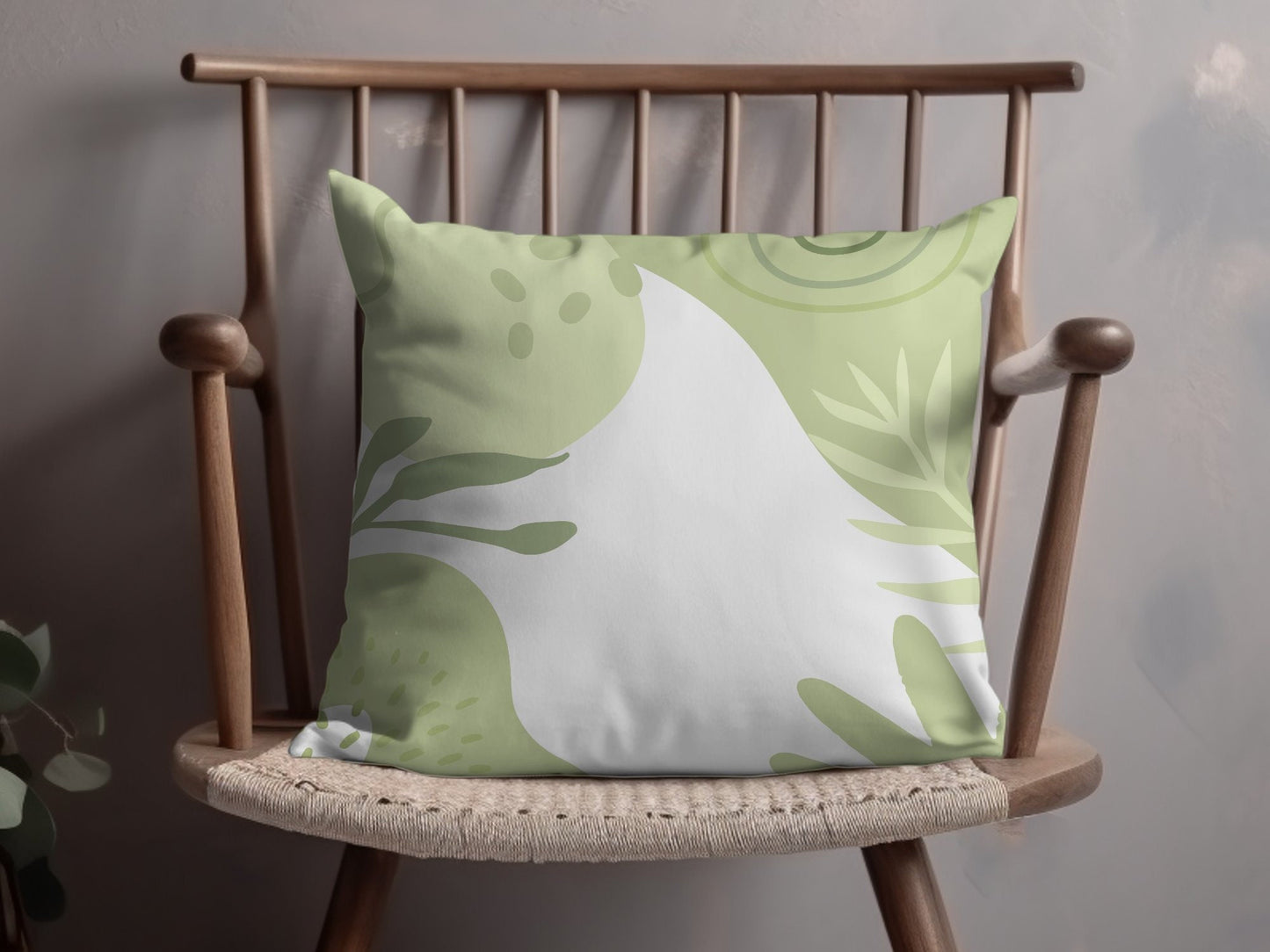Abstract Art Throw Pillow, Modern Green and Black Decorative Cushion Cover, Unique Home Decor Pillowcase - Trails & Tails Supply Co.