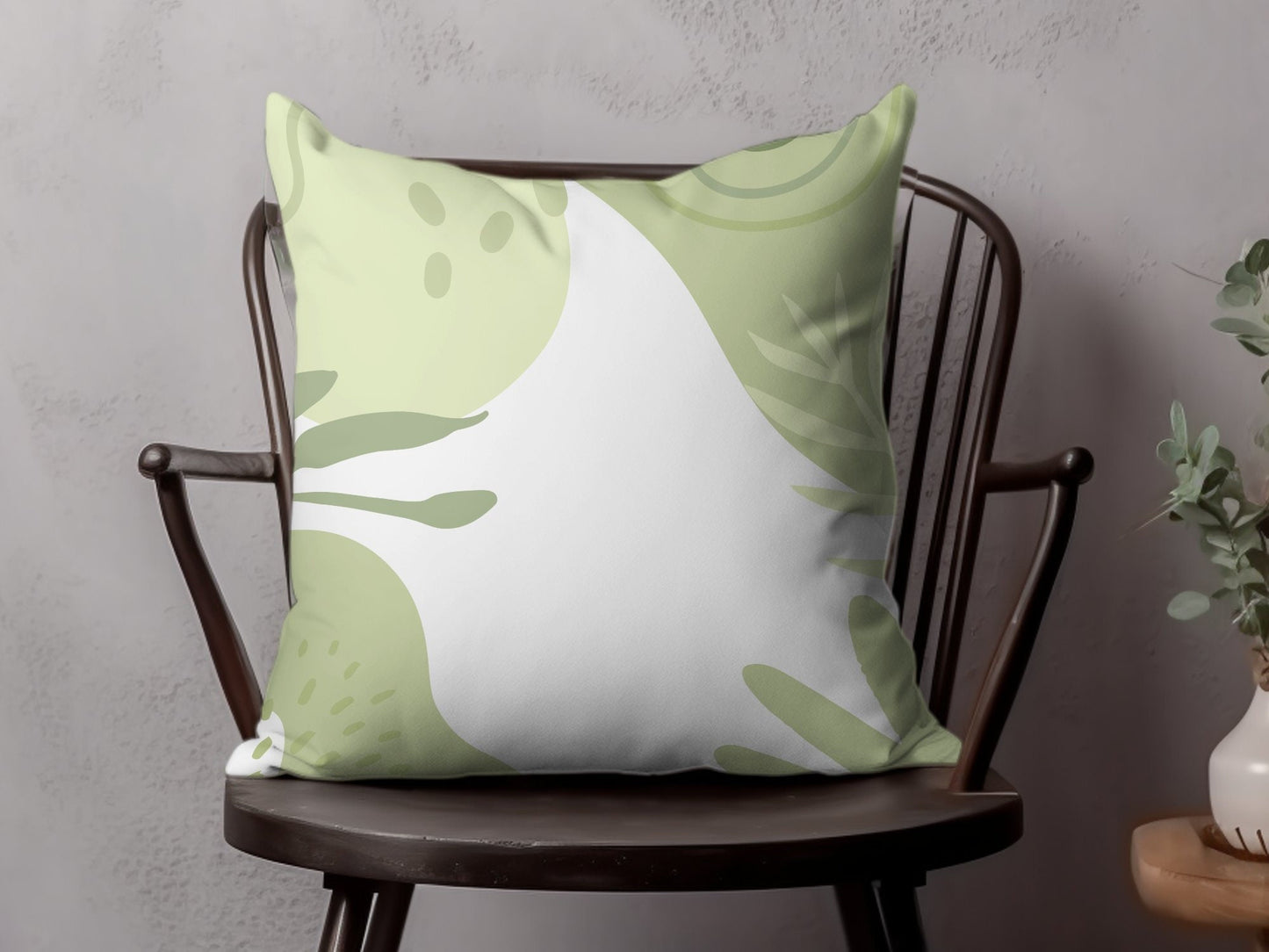Abstract Art Throw Pillow, Modern Green and Black Decorative Cushion Cover, Unique Home Decor Pillowcase - Trails & Tails Supply Co.