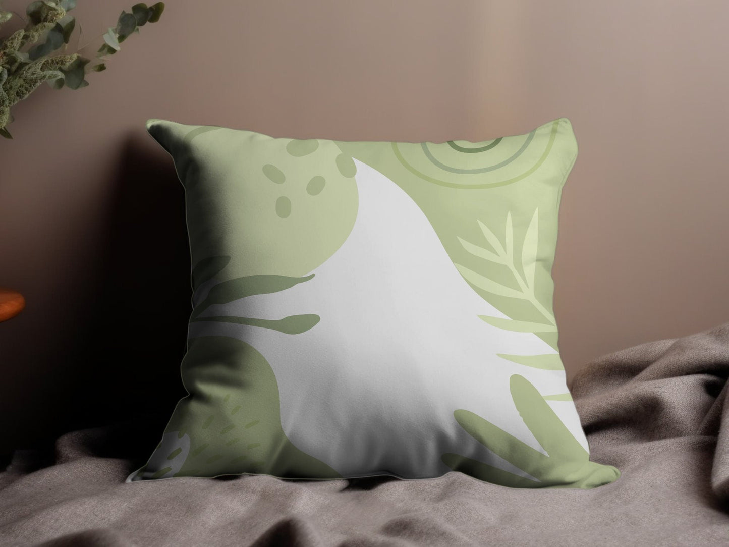 Abstract Art Throw Pillow, Modern Green and Black Decorative Cushion Cover, Unique Home Decor Pillowcase - Trails & Tails Supply Co.