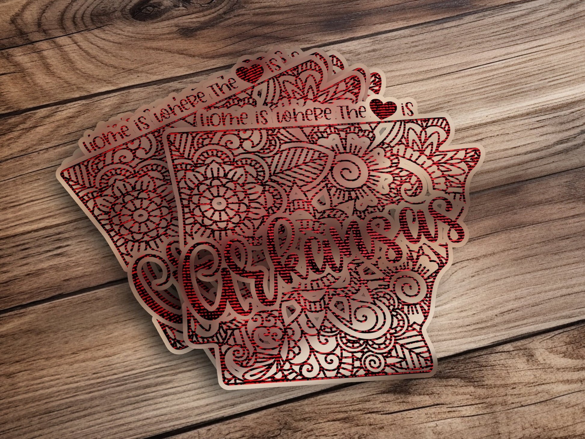 Arkansas State Love Sticker, Home is Where The Heart Is, Floral Mandala Design, Laptop Decal, Waterproof Vinyl - Trails & Tails Supply Co.