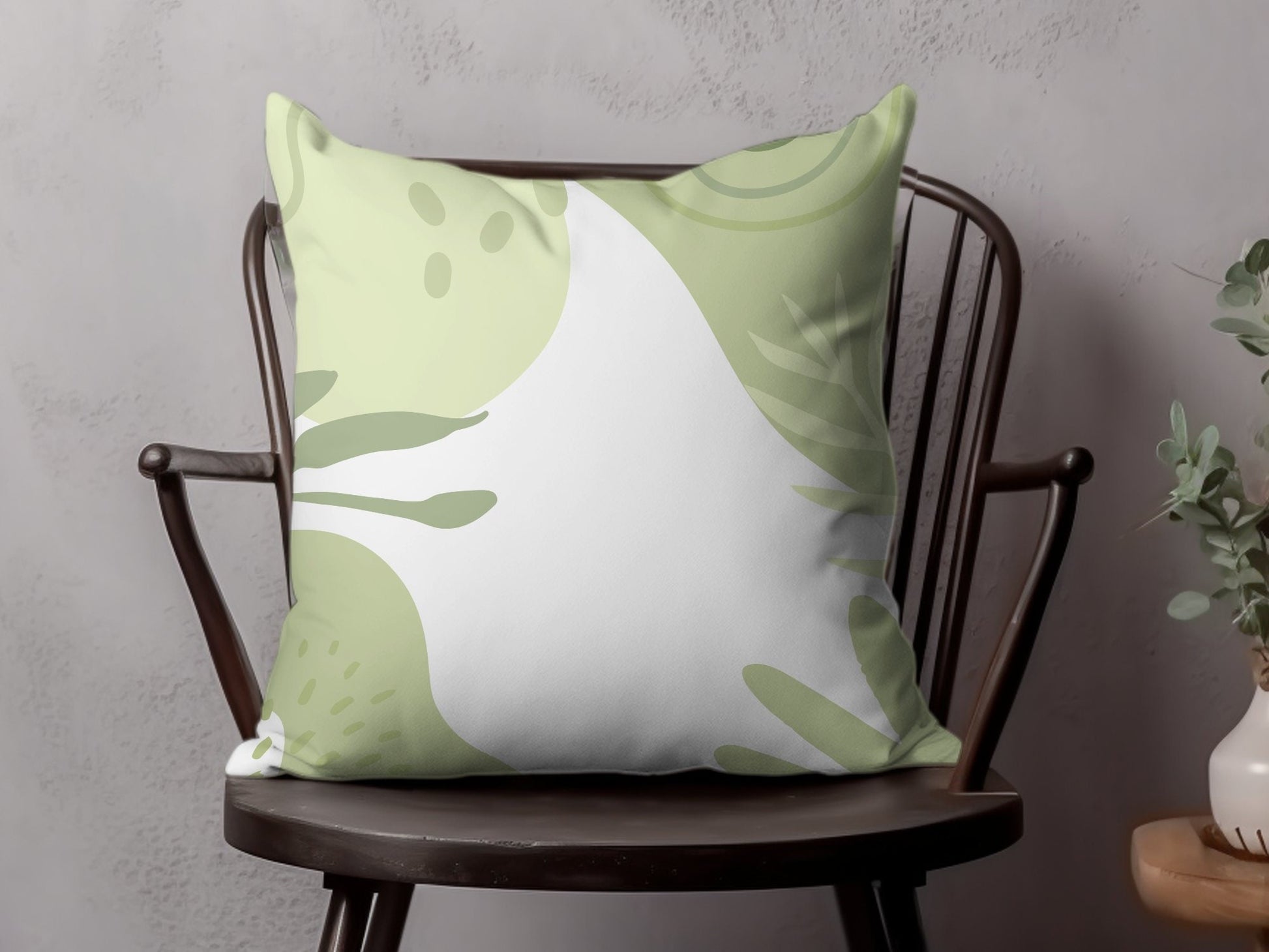 Abstract Art Throw Pillow, Modern Green and Black Decorative Cushion Cover, Unique Home Decor Pillowcase - Trails & Tails Supply Co.